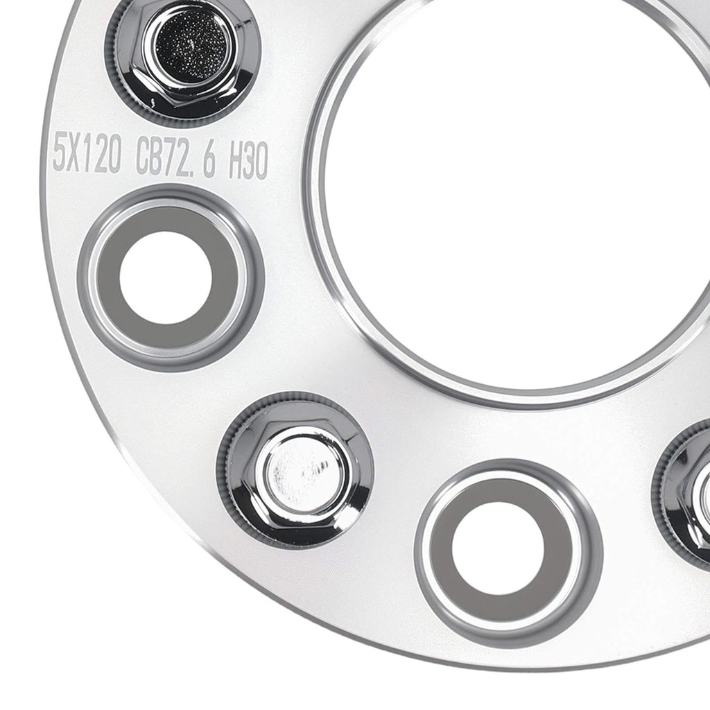 2x 30mm Spacers suitable for BMW 1/3/5/6 Series 5x120 M12x1.5 Aluminum 72.6mm