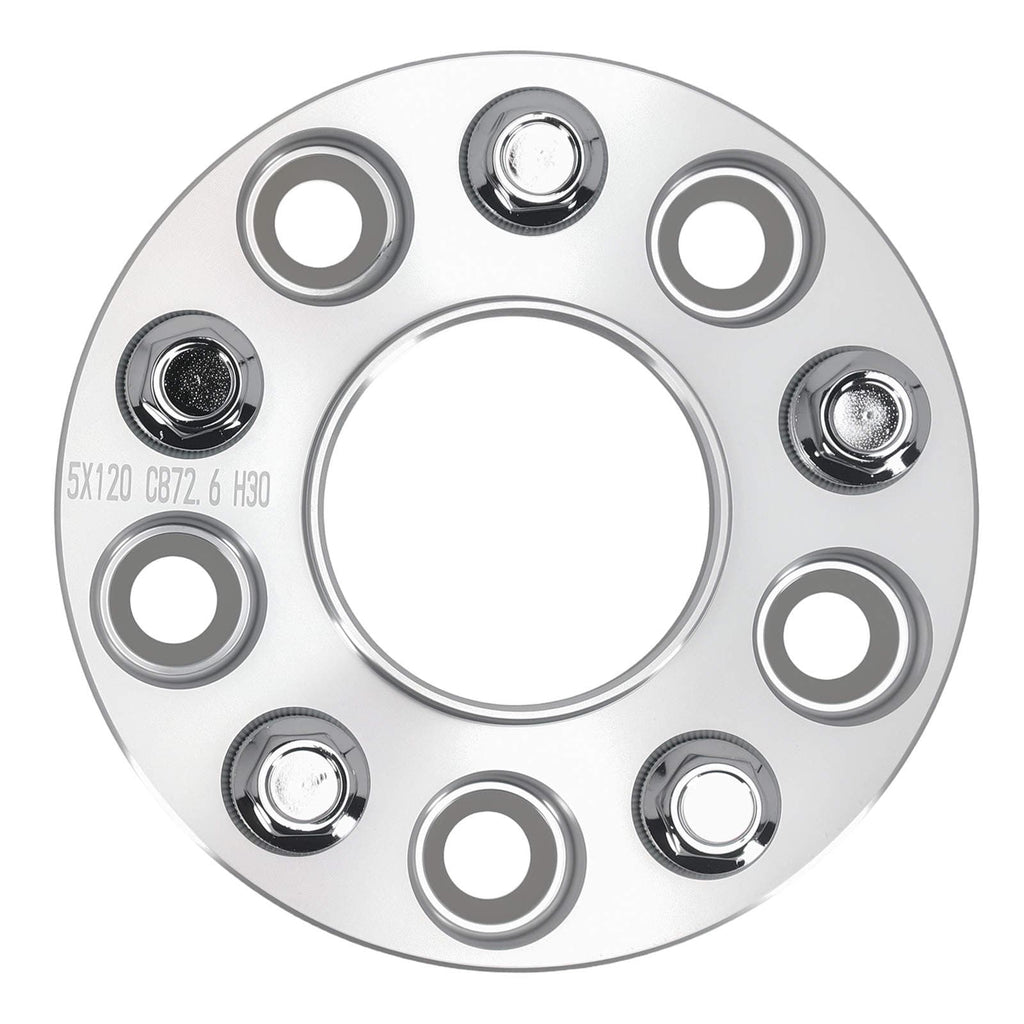 2x 30mm Spacers suitable for BMW 1/3/5/6 Series 5x120 M12x1.5 Aluminum 72.6mm