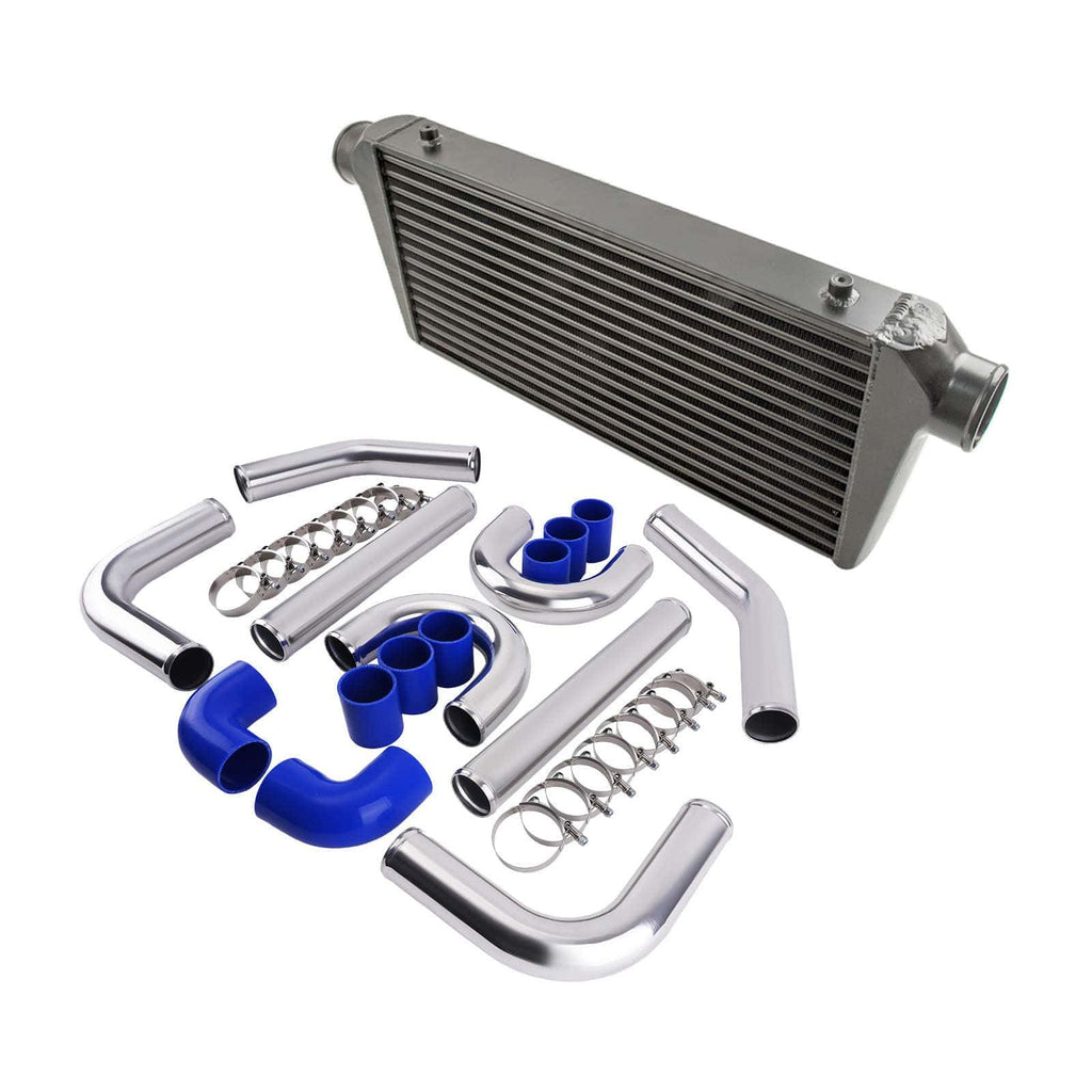 Intercooler 600x300x76mm + 3 Aluminum Hard Pipes Kit + Silicone Hoses