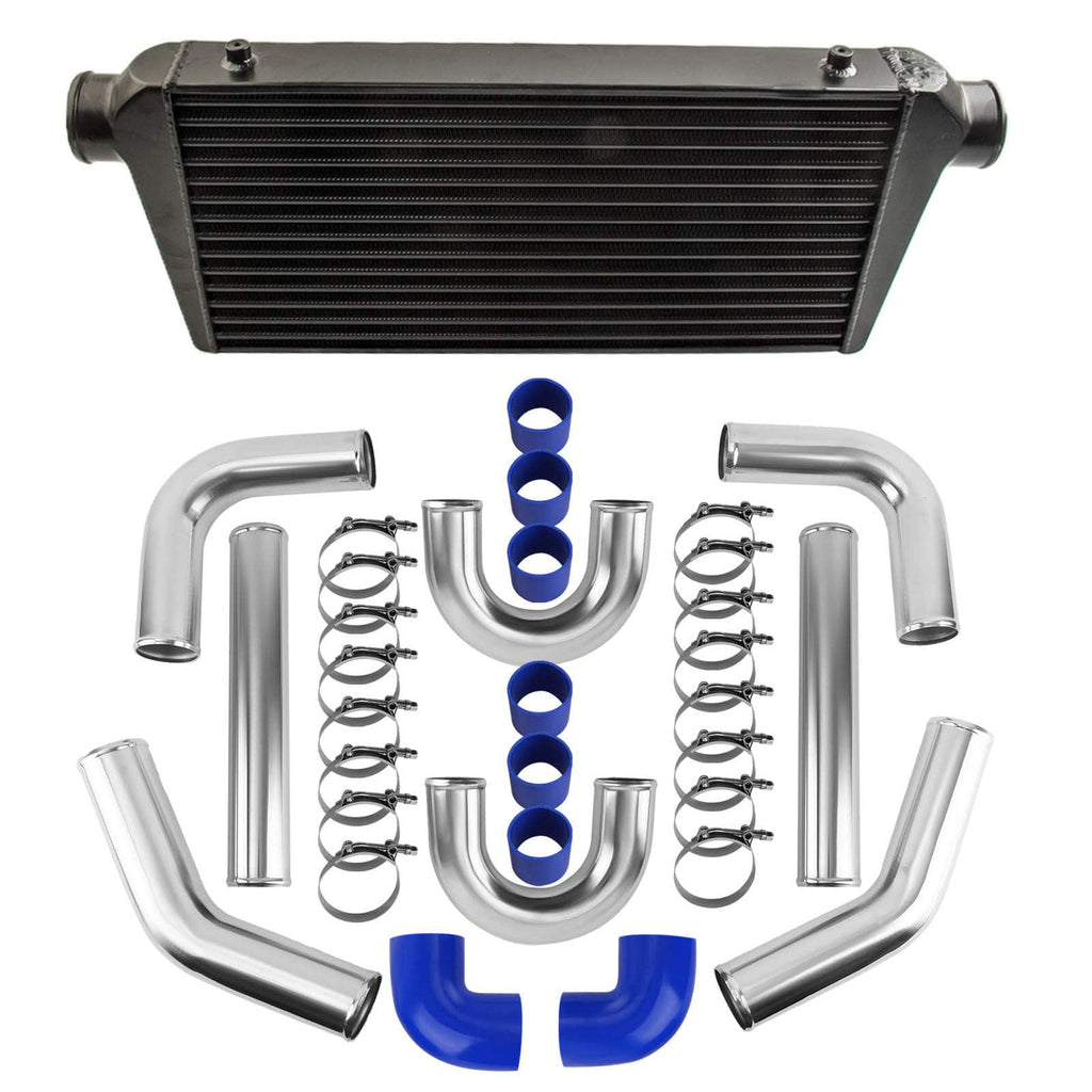 600x300x76mm 3" 76mm Universal Black Front Mount Turbo Intercooler