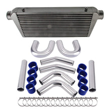 Load image into Gallery viewer, 600x 300x 76mm Black Intercooler + 3 Intercooler Pipe Piping Hose Kits