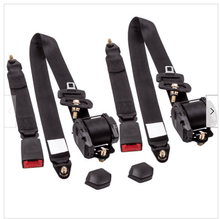 Load image into Gallery viewer, 2x Adjustable 3-Point Retractable Lap Car Truck Safety Belts