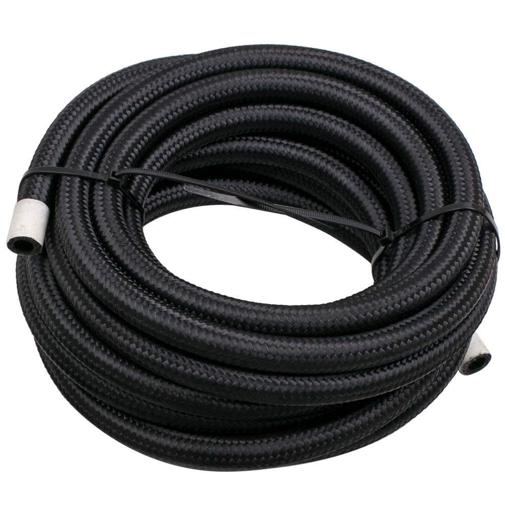 6M 20FT AN6 AN-6 Nylon Steel Braided Oil Fuel Line Hose End Fitting Adapter Kit