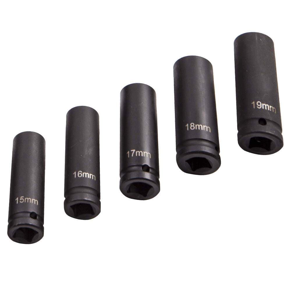 1/2-inch Drive Deep Impact Socket Set, 20-Piece, Long Reach Wheel Nut Wrench Tool, 10-19mm