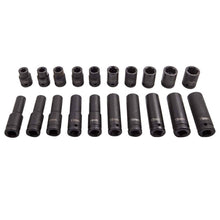 Load image into Gallery viewer, 1/2-inch Drive Deep Impact Socket Set, 20-Piece, Long Reach Wheel Nut Wrench Tool, 10-19mm