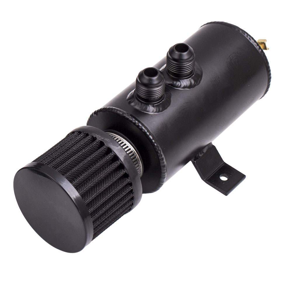0.75L Aluminum Oil Catch Can with Air Filter + AN10 Hose Fittings