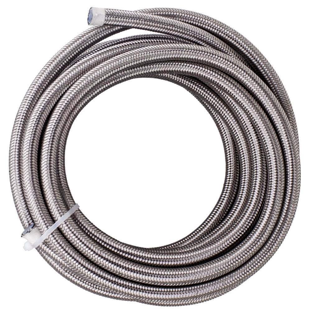 6M AN8 Braided Steel Fuel Oil Line Hose End Fitting Kit