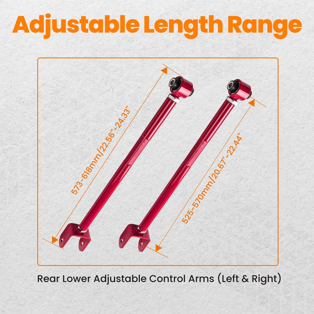 Adjustable Rear Lower Camber Trailing Arm + Arm Bushings suitable for BMW E36 316 E46 Z4
