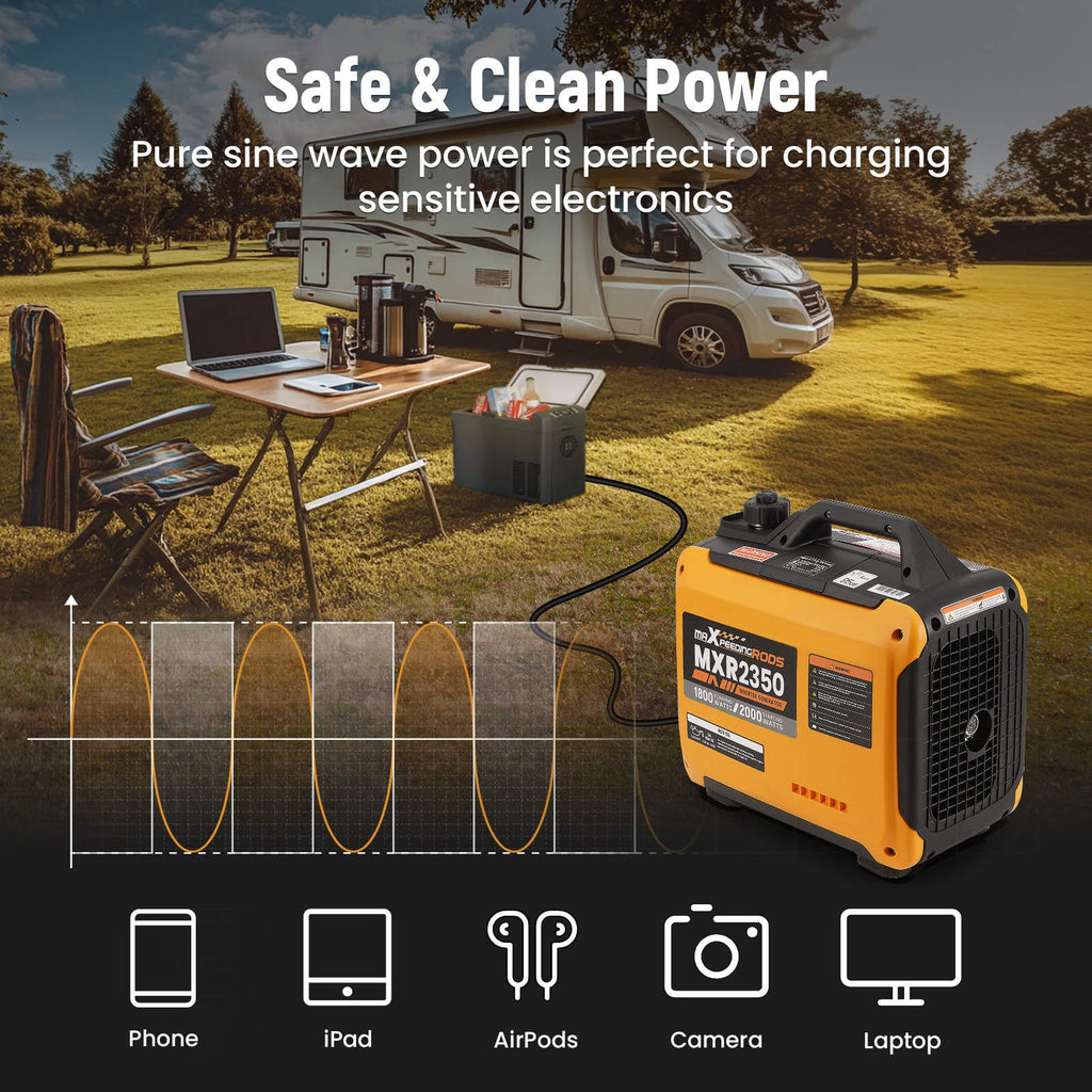 2kW 15kg Portable Inverter Generator 58dB 1x230V 2XUSB