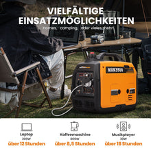 Load image into Gallery viewer, 3300W Petrol Inverter Power Generator Portable for Camping Garden Power