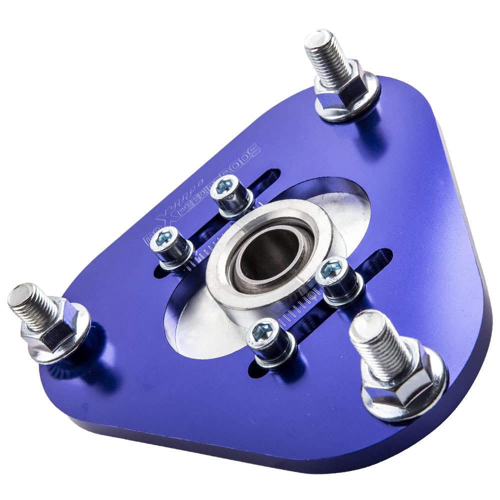 Set of 2 Coilover Camber Plates Top Mount Blue suitable for Toyota Celica 2000-2006