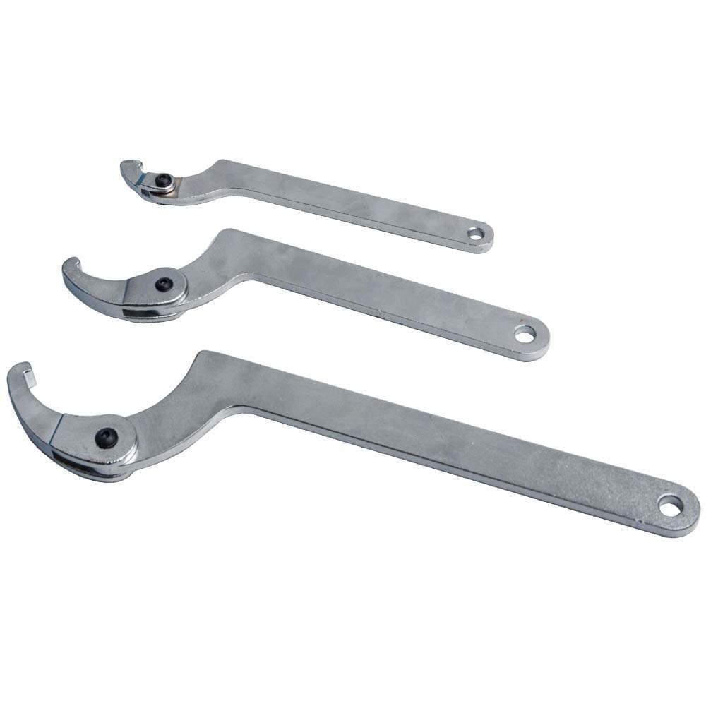 6-Piece Pin Hook Wrench Tool C Spanner Adjustable Wrench 35-120 mm