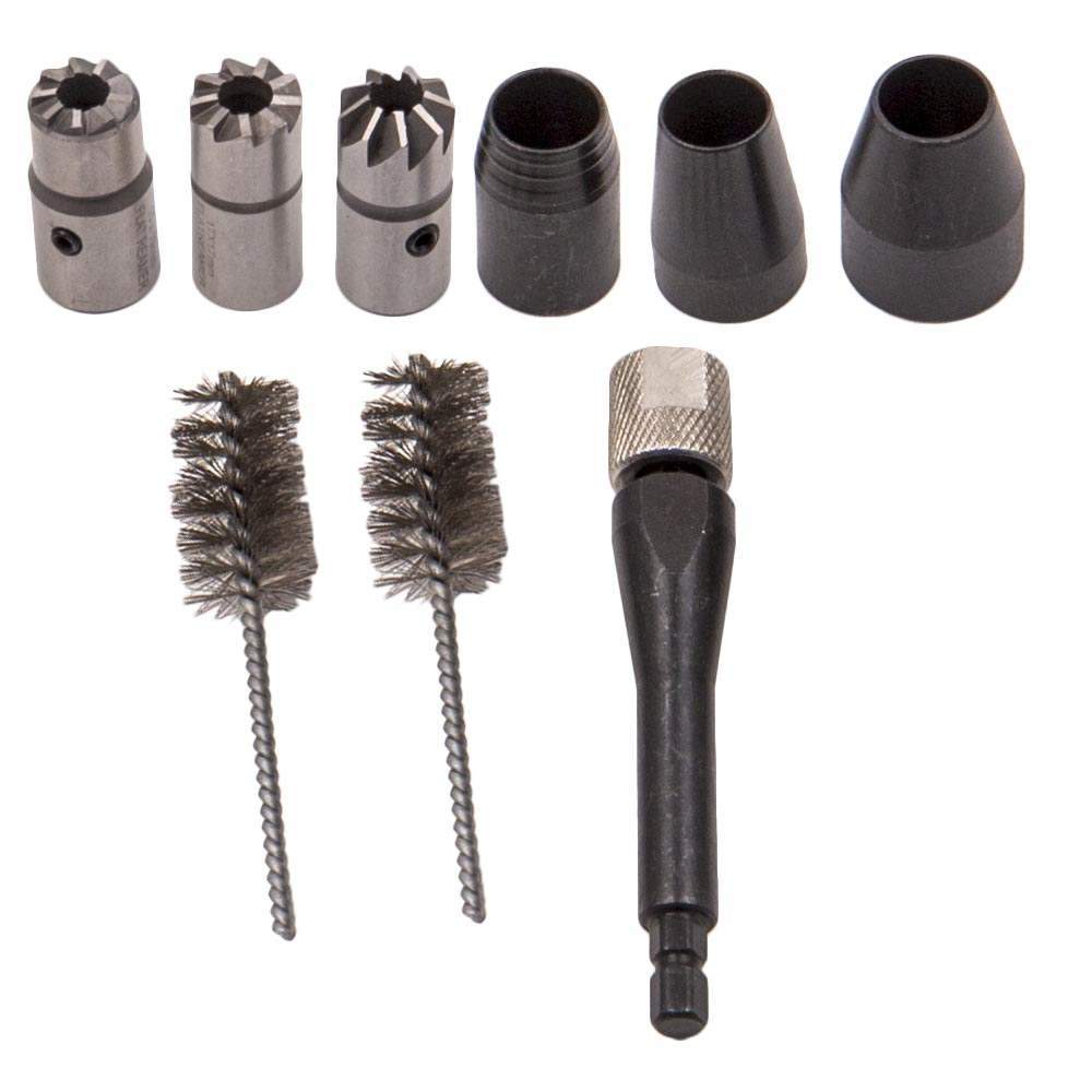 21-Piece Injector Seat Cleaning Set Cutters Guide Oil Seal Puller Brushes Tool Kit Set