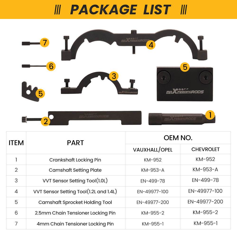 Engine Locking Tool Kit suitable for Opel Chevrolet 1.2 1.4 Turbo A12XEL A14NEL