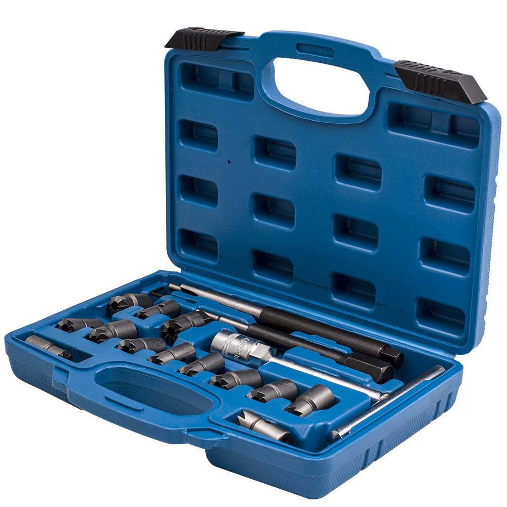 17 Pieces Diesel Injector Seat Cutter Set Seating Tool Kit