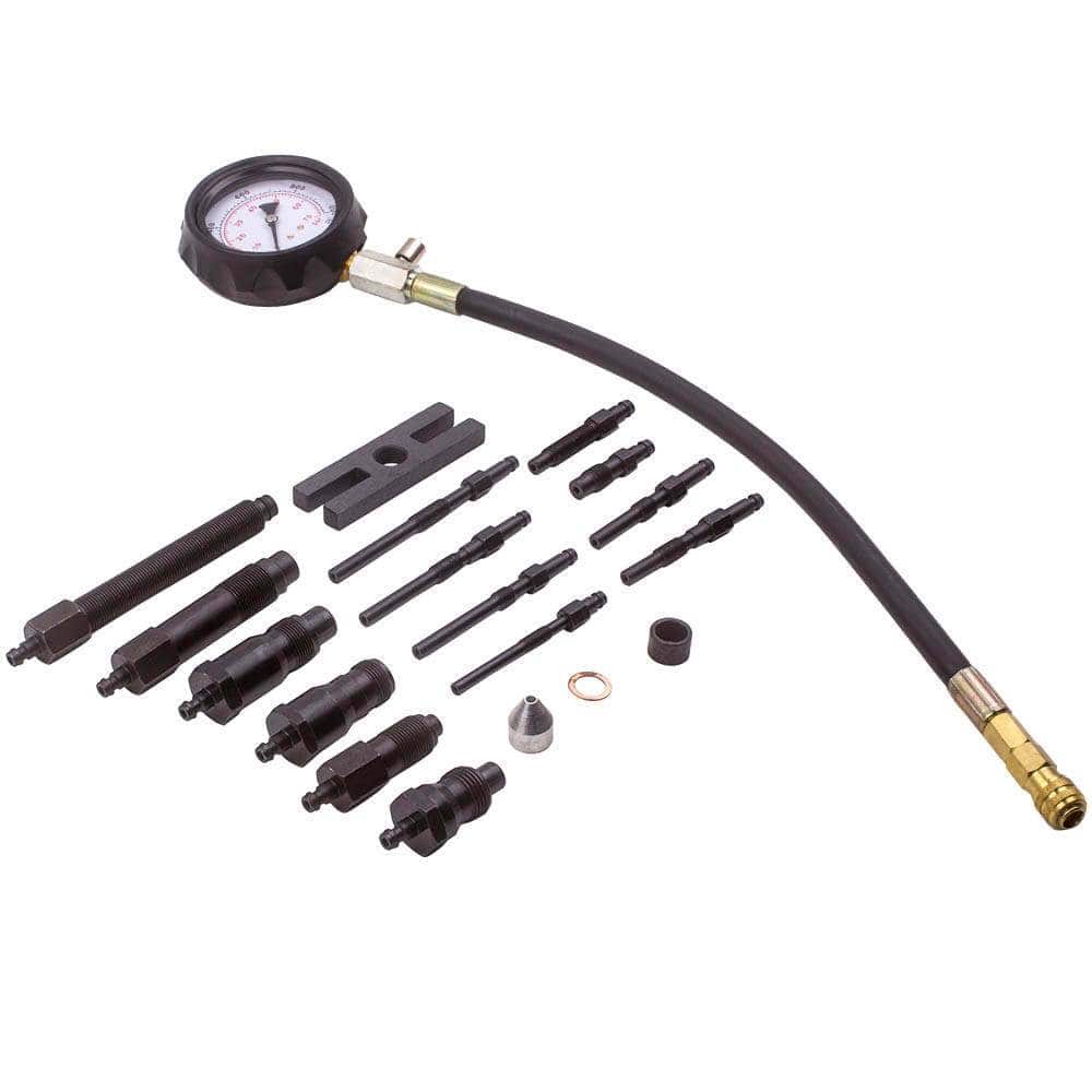 Diesel compression tester 0-70 bar with 13 adapters for car, truck, tractor and machinery (TDI, CDI)