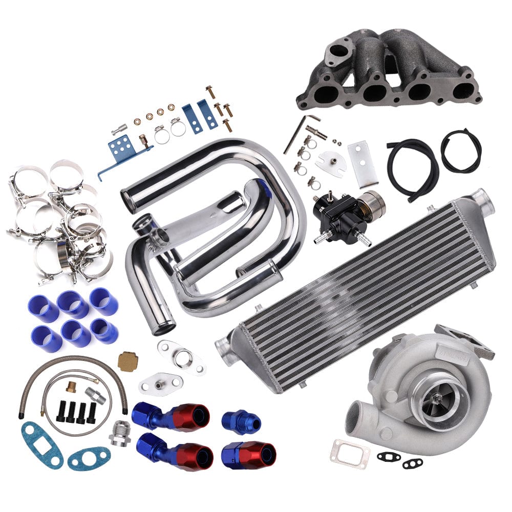 Turbo kit T3/T4 hybrid 450 hp suitable for Honda D-series D15 D15Z1 with manifold, intercooler & blow-off