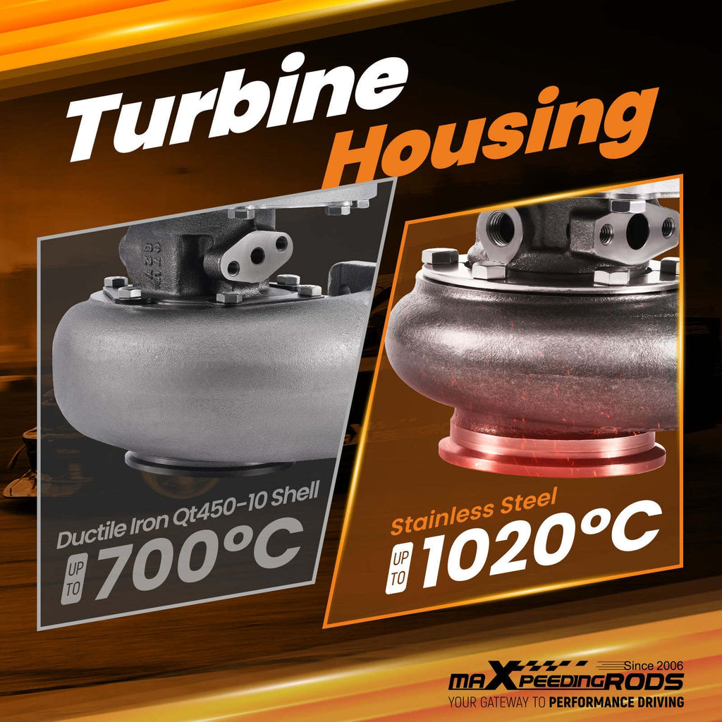 T25 Dual Ball Bearing Billet Turbo 0.70 AR 350B-660HP Universal for 1.4L-3.0L