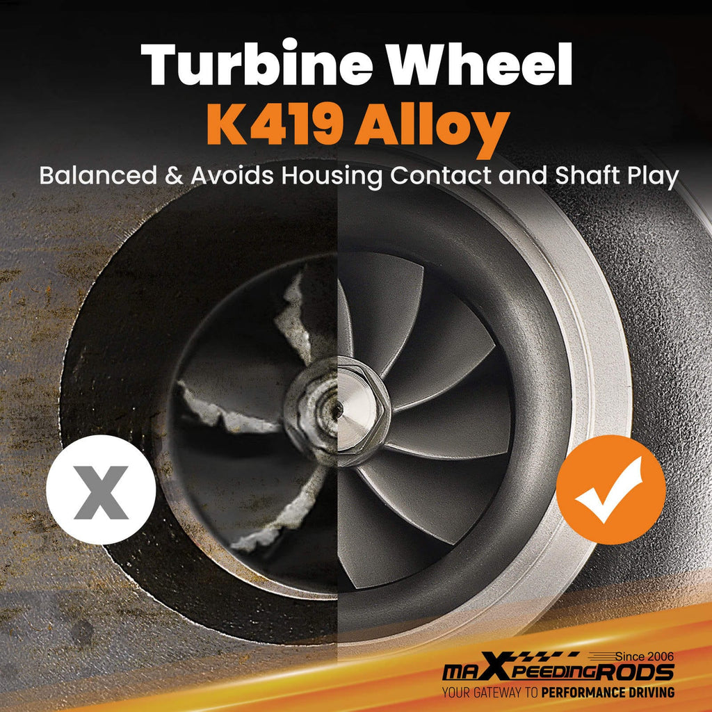 T25 Dual Ball Bearing Billet Turbo 0.70 AR 350B-660HP Universal for 1.4L-3.0L