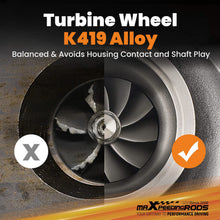 Load image into Gallery viewer, T25 Dual Ball Bearing Billet Turbo 0.70 AR 350B-660HP Universal for 1.4L-3.0L