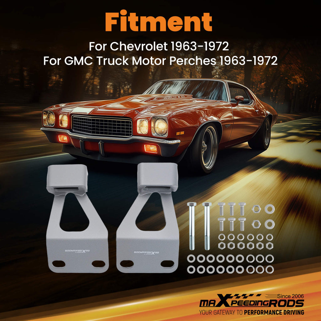 Engine Mount Brackets Set compatible with Chevy C10 Small Block 1963 1964 1965 1966 1967-72