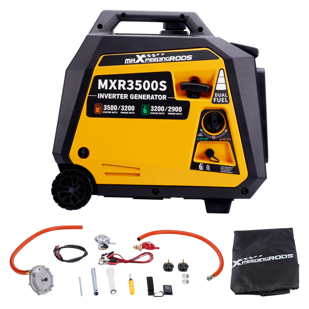 ma Xpeedingrods 3500W Petrol Inverter Generator Dual Fuel 4-Stroke Electric Start Generator for Camping, RV Travel, Home, or Jobsites