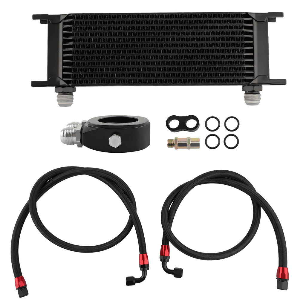 13 Fila Radiador De Aceite De Motor Universal + Kit manguera adaptador de filtro