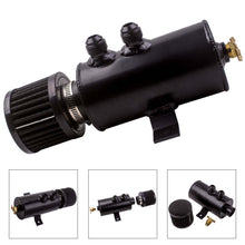Load image into Gallery viewer, Black Aluminum Alloy Coolant Radiator Engine Oil Catch Can Tank Bottle with Cap