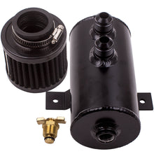 Load image into Gallery viewer, Aluminium Baffled Engine Oil Catch Can 2x AN10 Twin Port Breather Filter 750ml