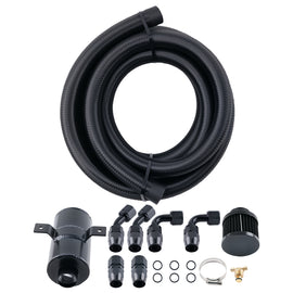 0.75L Aluminium Oil Catch Can met Luchtfilter + AN10 Hose Fittings