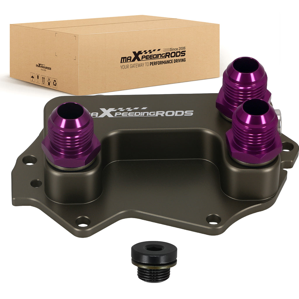 AN10 Oil Cooler Adapter Kit Compatible with Mini F54 F55 F60 B38/B48 1.5T 2.0T Purple