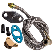 Load image into Gallery viewer, 43.3 Braided Stainless Turbo Charge 1/8 Npt Oil Feed Line Fit T3 T3/T4 T4 T70
