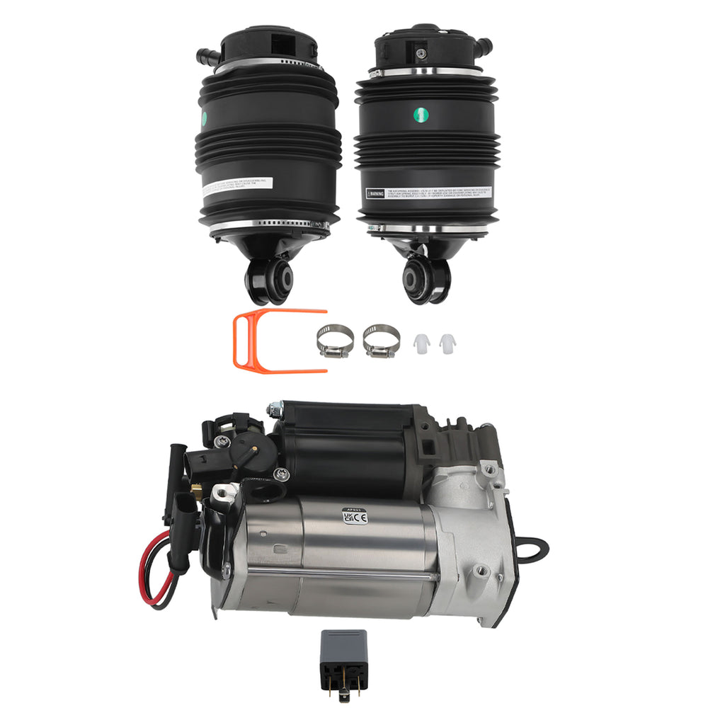 2x Hinten Luftfeder 3Pins + Kompressor compatible for Mercedes E-Klasse W211 S211 Airmatic