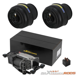 2x Luchtveer achter + Compressor + Klep Block geschikt voor BMW X5 F15 F85 X6 F16 F86
