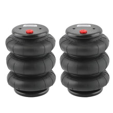 Load image into Gallery viewer, 2 Packs Air Ride Triple Bellow Bag 2600lb 1/2npt Single Port Heavy Duty