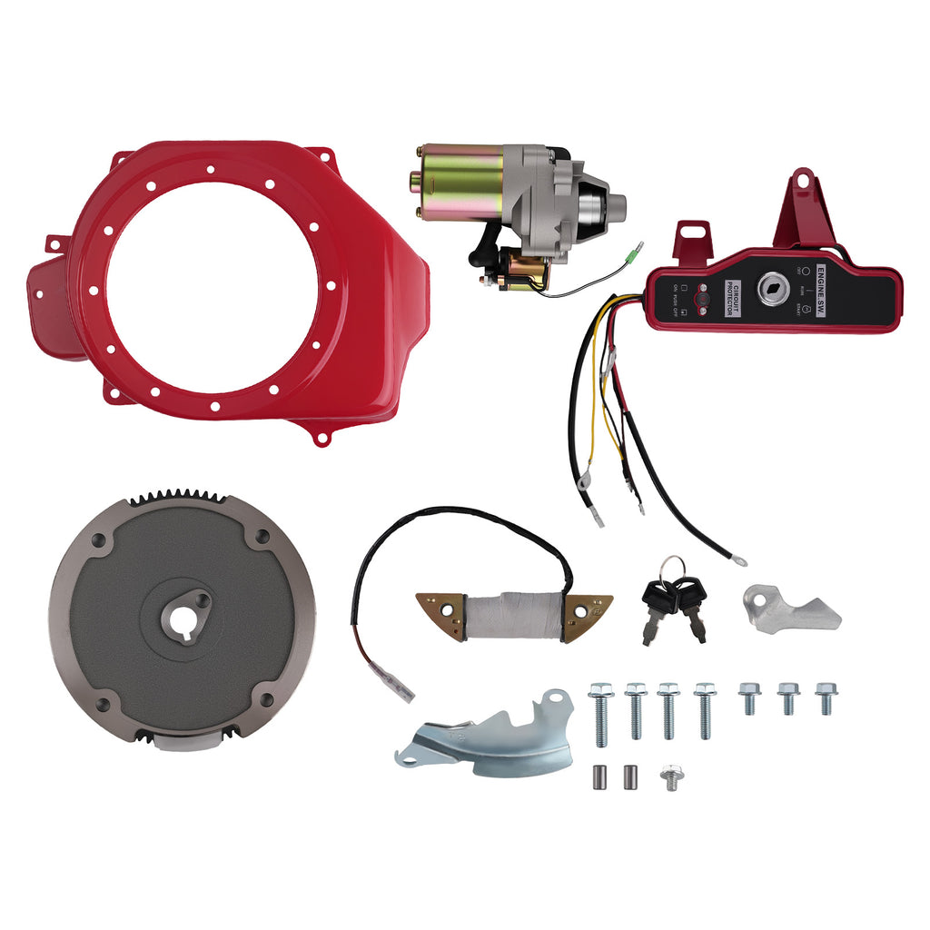 Electric Start Starter FlyWheel Switch Charging Coil Kit compatib...