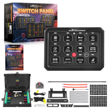 Load image into Gallery viewer, 12 Gang Blue Switch Panel LED Light Bar Control Electronic Relay System 12V/24V