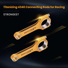 Load image into Gallery viewer, Titanizing H-BeamConnecting Rods+ARP2000 Bolts compatible for Fiat 500 2 Cylinder 130mm