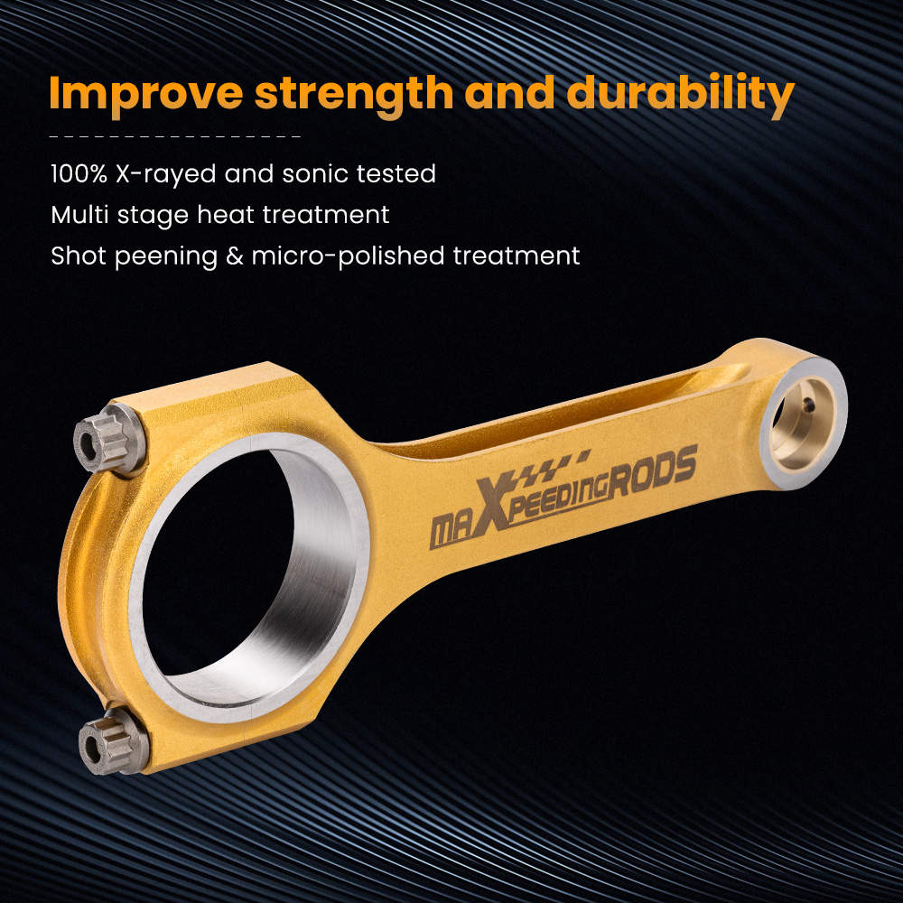 Compatible for Volvo 850 C70 T5 2.3L B5234T Conrods W/ARP 2000 Bolts H-Beam Connecting Rod