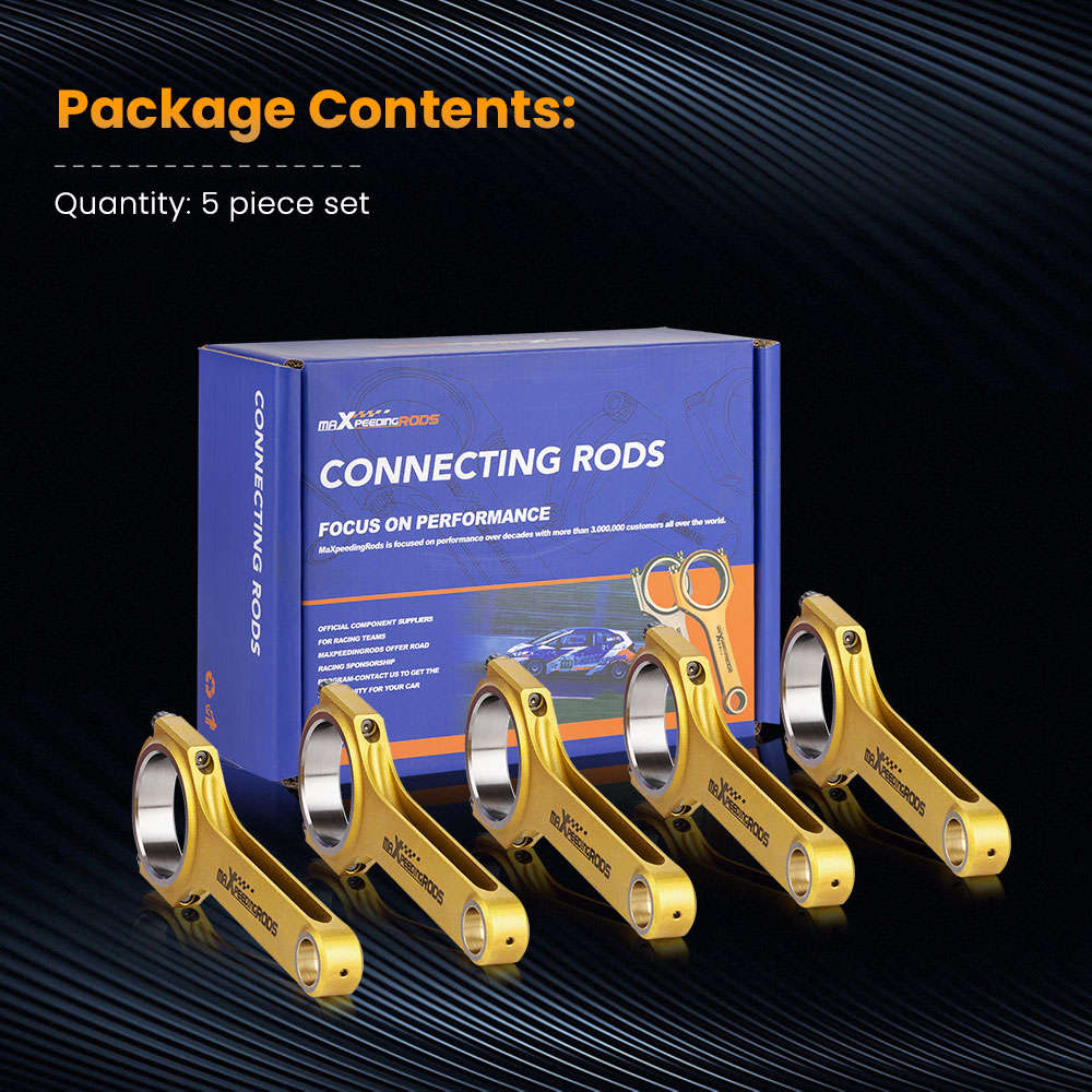 Compatible for Volvo 850 C70 T5 2.3L B5234T Conrods W/ARP 2000 Bolts H-Beam Connecting Rod