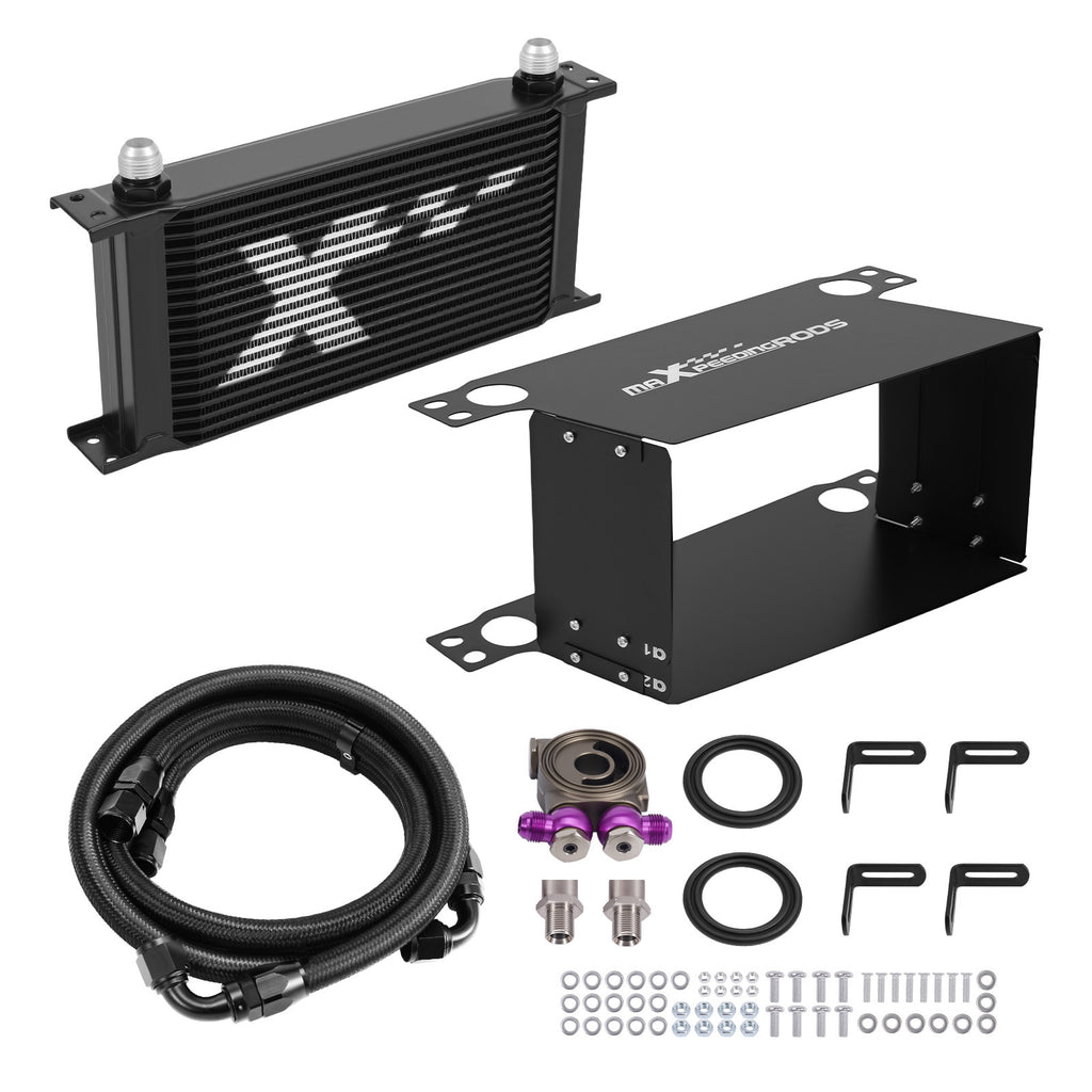 Complete Universal 19-Row AN10 Oliekoeler Kit met Thermostaat Aluminium
