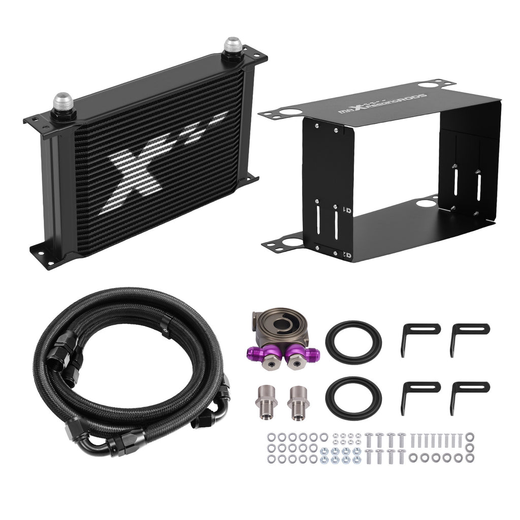 Universal 25 Row AN10 Aluminium Transmissie Oliekoeler Kit Thermostaat
