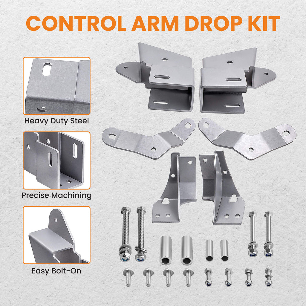 Adjustable Front Track Bar + Control Arm Brackets compatible for Jeep Cherokee XJ 1984-2001