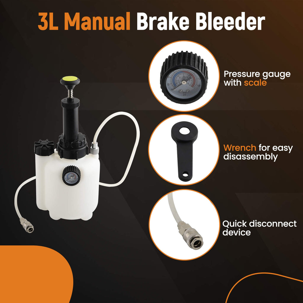 3L Manual Brake Clutch Bleeding System Fluid Bleed Tool Bleeder Kit Adapter
