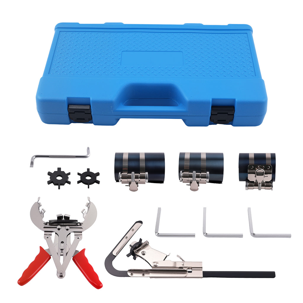 11 Pcs Piston Ring Service Kit Compressor Pliers Groove Cleaner Engine Tool Set