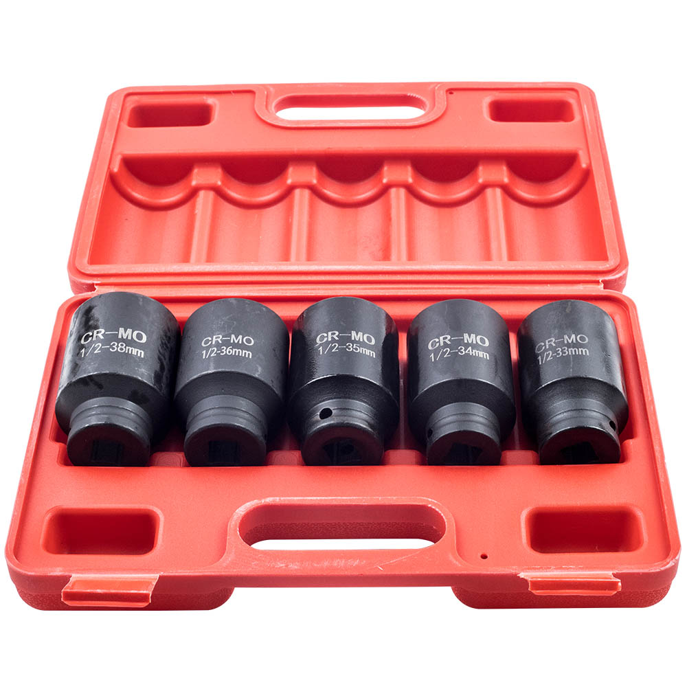 6 Points Axle Hub Nut DEEP IMPACT Socket Set 1/2 Dr Thin Wall Drive Shaft Socket