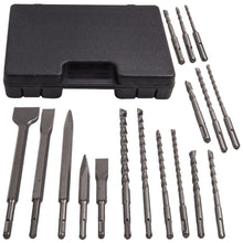 Load image into Gallery viewer, 17x Brocas de martillo Broca de cincel Fit SDS Plus Juego de concreto de ranura