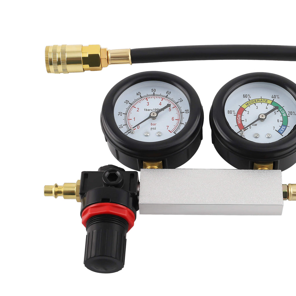 Cylinder Leak Tester Detector Petrol Engine Compression Leakage Leakdown Kit Set