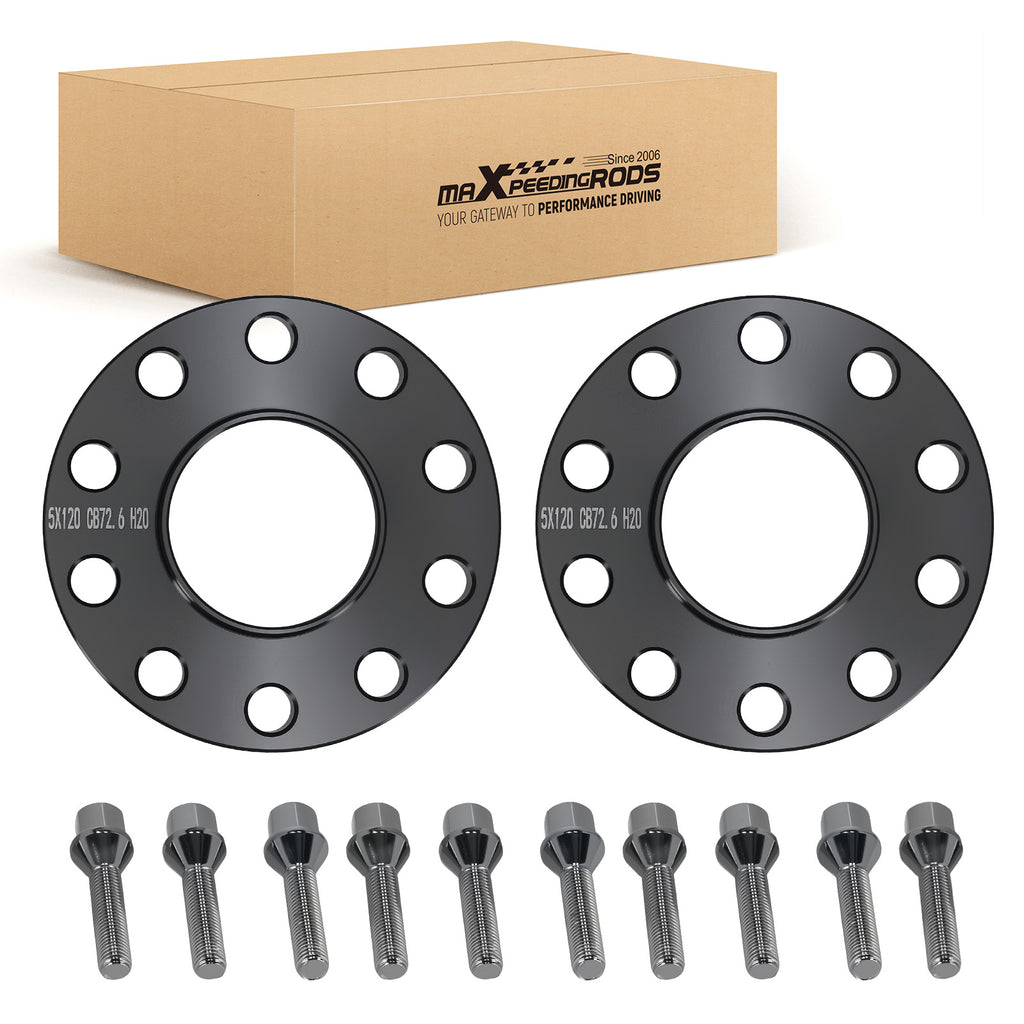 20mm Espaciadores de rueda Aluminio 5x120 compatible for BMW E34 Con Pernos 1987-1996