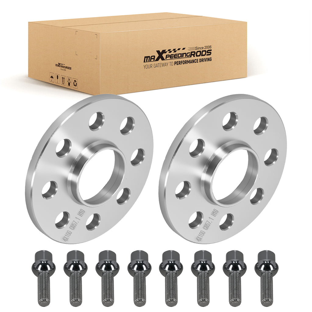 2piezas Espaciadores 10mm compatible for VW 4x100 57.1 M12x1.5x35mm Aleación 6061-T6